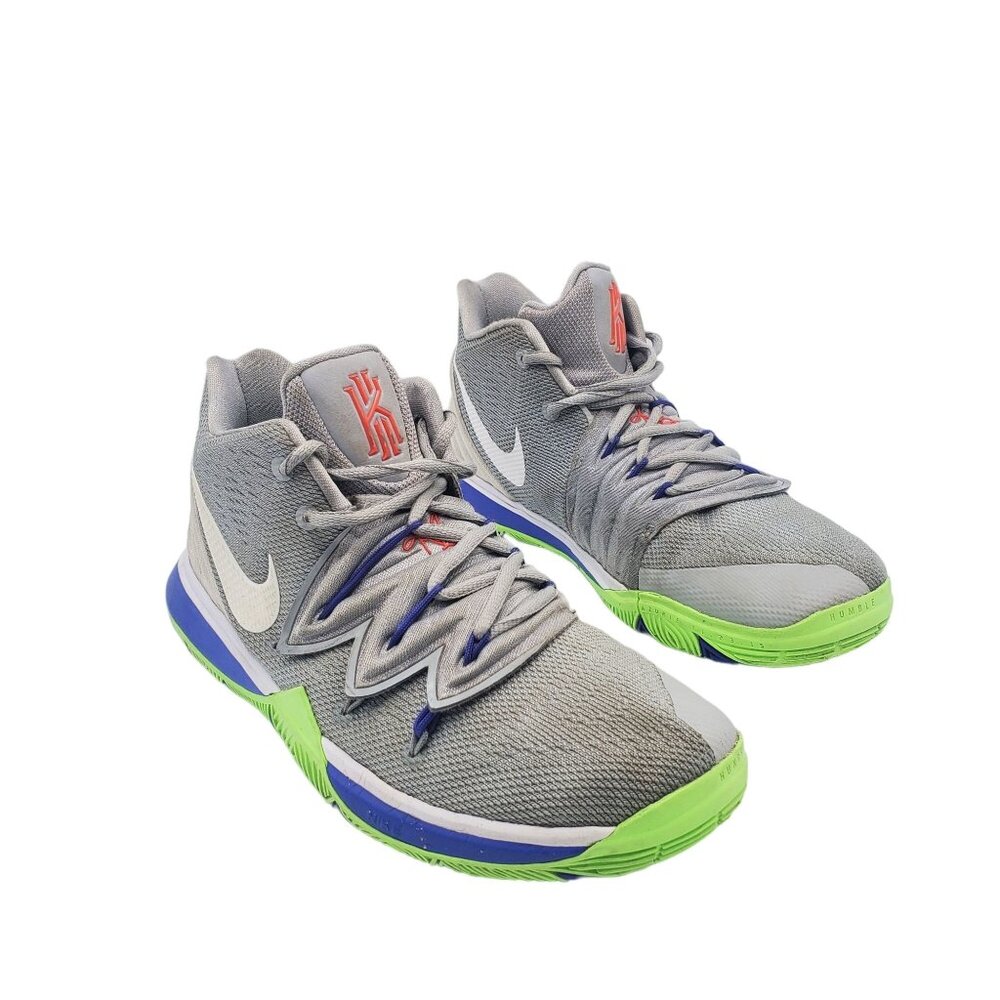 Nike Youth Kyrie 5 Wolf Grey/Lime Blast Basketball Shoes Size 6.5Y